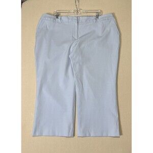 Talbots Light Blue Elastic Side Waist Crop Pants Pockets Women's Size 22WP